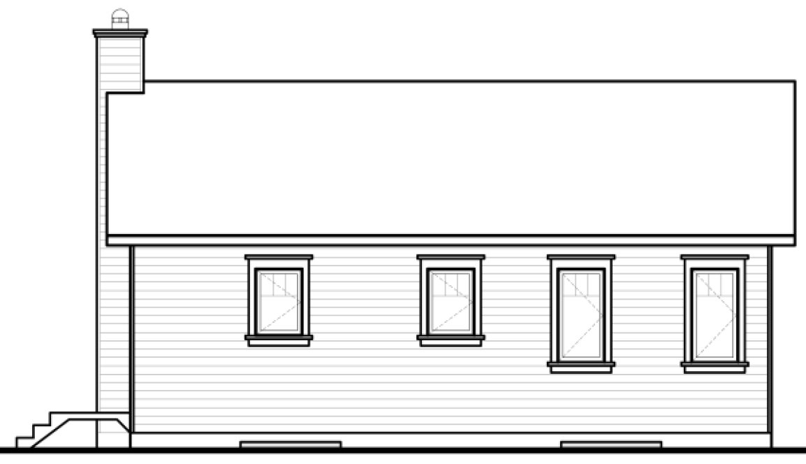 Rear Elevation for House Plan #140213