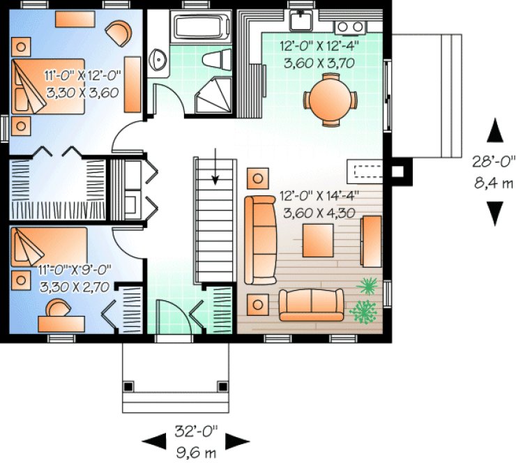 Main Floor Plan for House Plan #140213