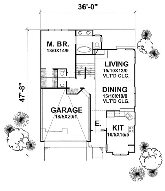 Main Floor Plan for House Plan #293401