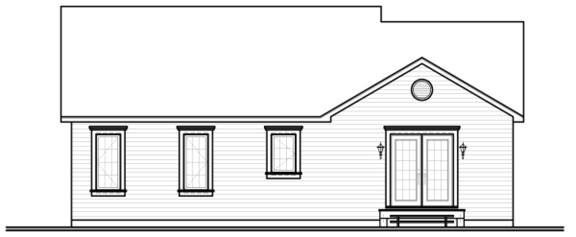 Rear Elevation for House Plan #149113