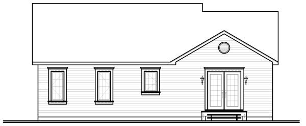 Rear Elevation for House Plan #149113