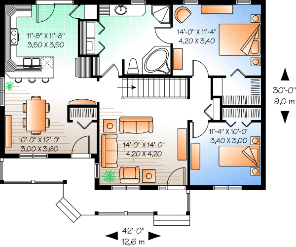 Main Floor Plan for House Plan #149113
