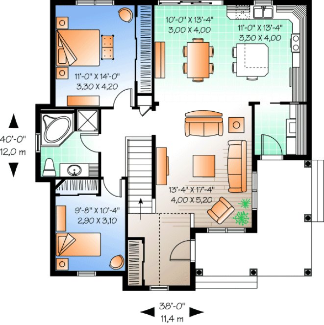 Main Floor Plan for House Plan #148113