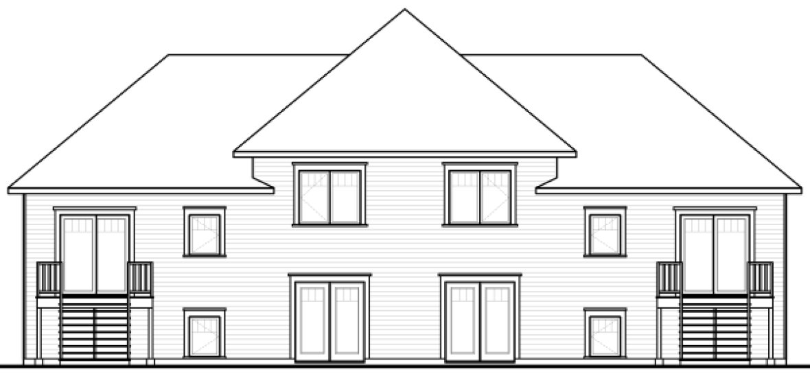 Rear Elevation for House Plan #145503
