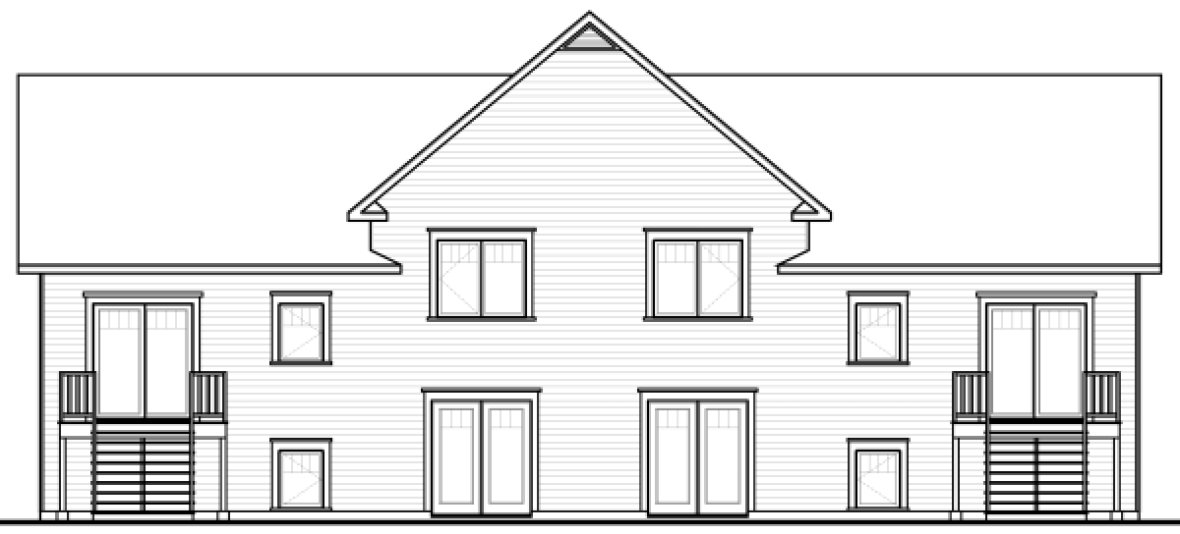 Rear Elevation for House Plan #144503