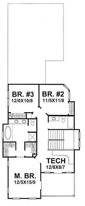 Second Floor Plan for House Plan #299401