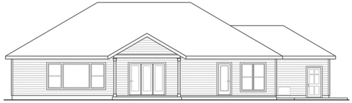 Rear Elevation for House Plan #346132