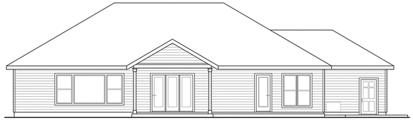 Rear Elevation for House Plan #346132