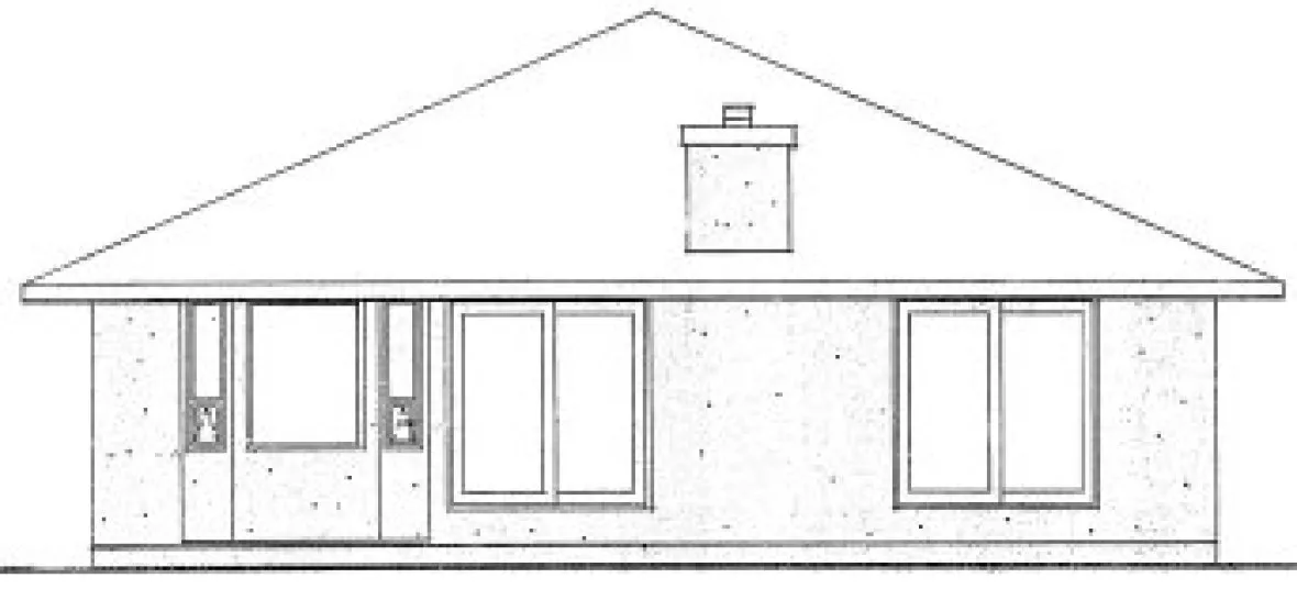 Rear Elevation for House Plan #202005