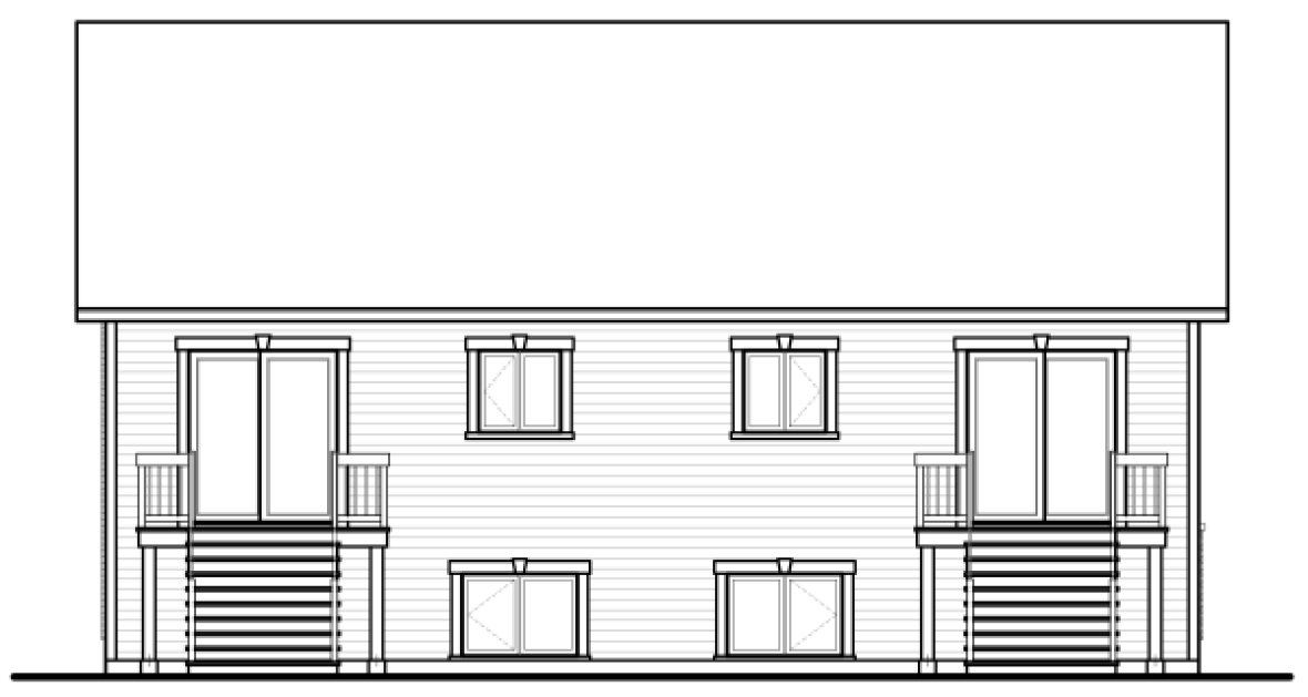 Rear Elevation for House Plan #141503