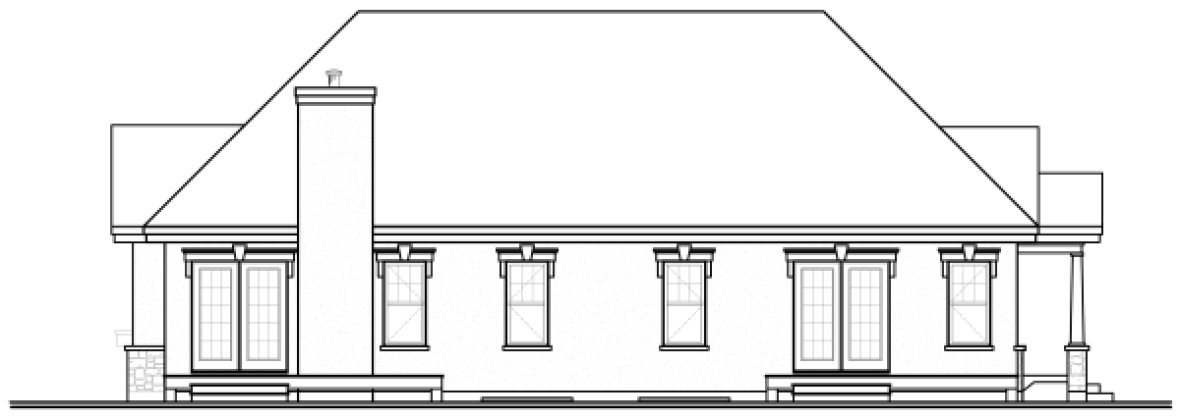 Rear Elevation for House Plan #143403