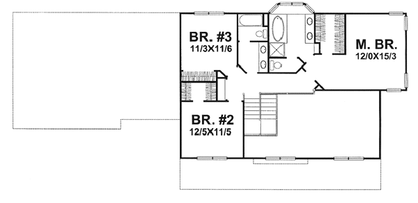 Second Floor Plan for House Plan #296501