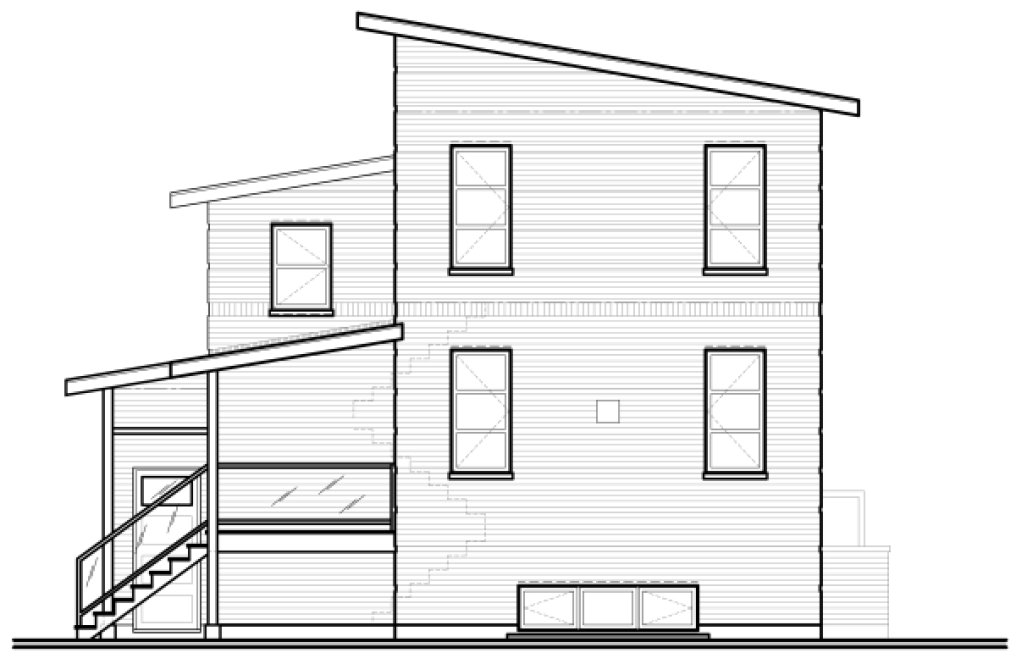 Rear Elevation for House Plan #146543