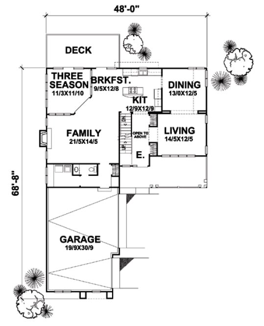 Main Floor Plan for House Plan #293002