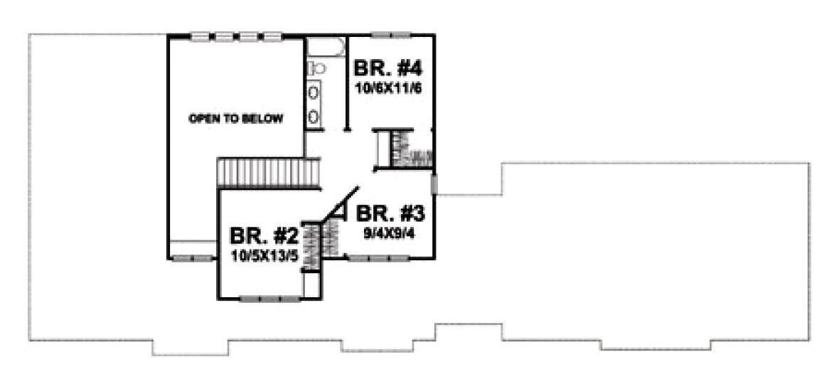 Second Floor Plan for House Plan #292002