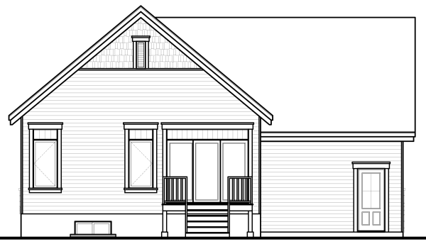 Rear Elevation for House Plan #141723