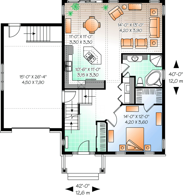 Main Floor Plan for House Plan #141723
