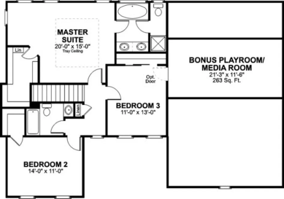 Second Floor Plan for House Plan #276191