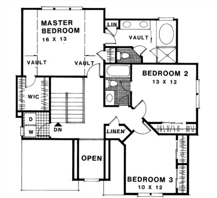 Second Floor Plan for House Plan #274002