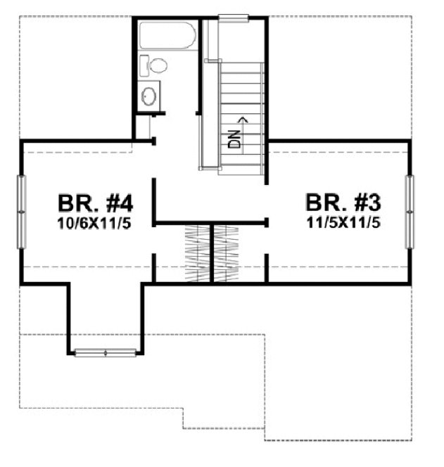 Second Floor Plan for House Plan #299622