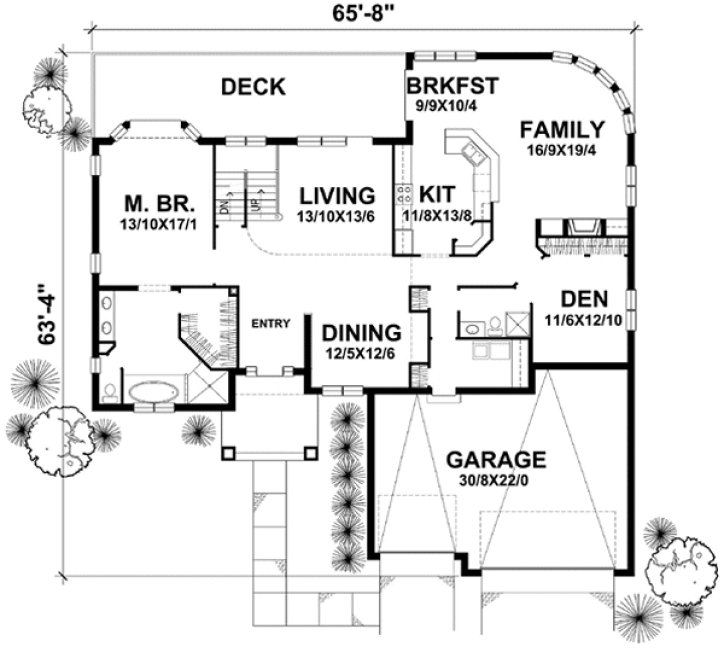 Main Floor Plan for House Plan #290102