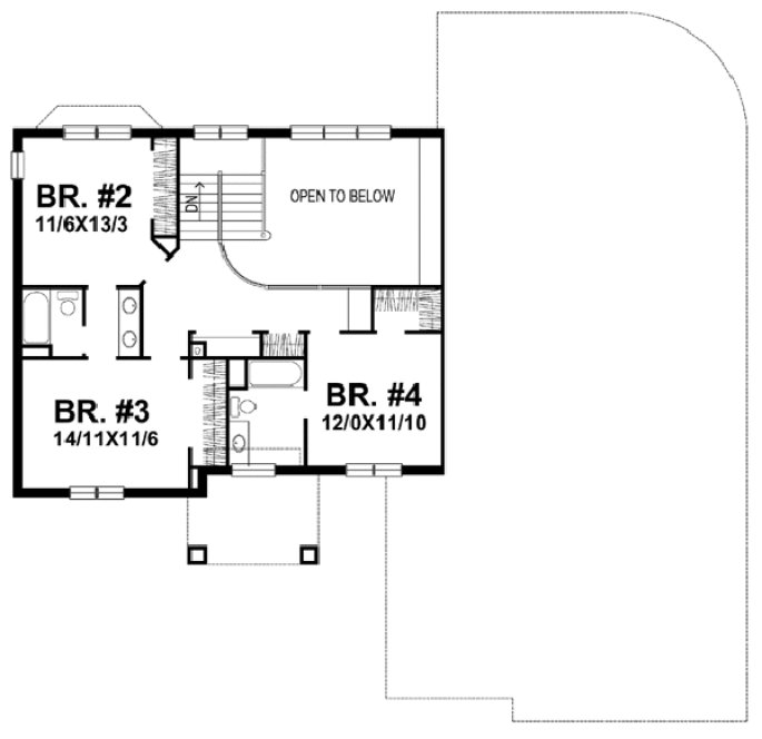 Second Floor Plan for House Plan #290102
