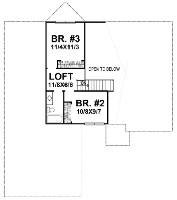 Second Floor Plan for House Plan #293102