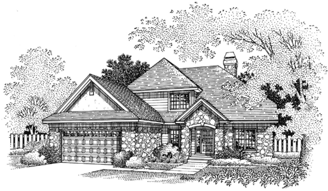 Full Rendering for House Plan #293102