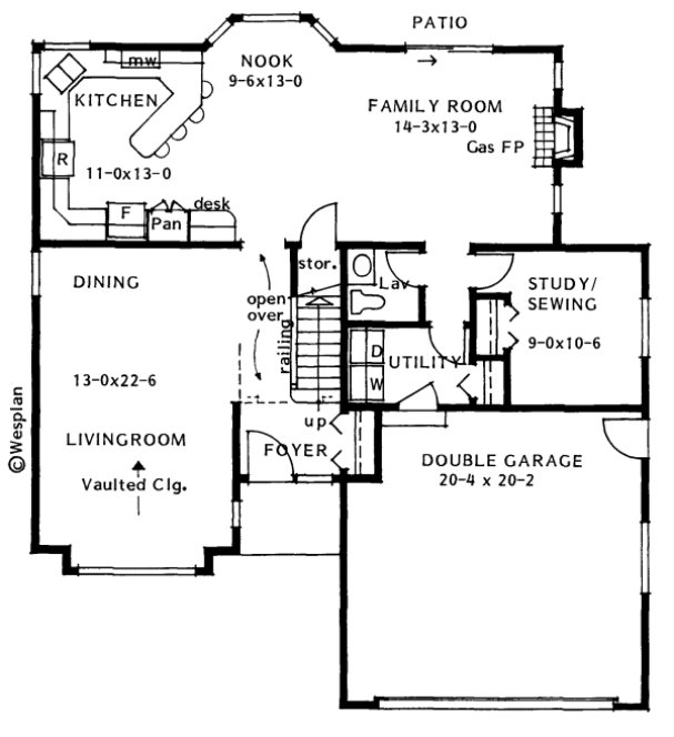 Main Floor Plan for House Plan #202007