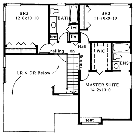 Second Floor Plan for House Plan #202007