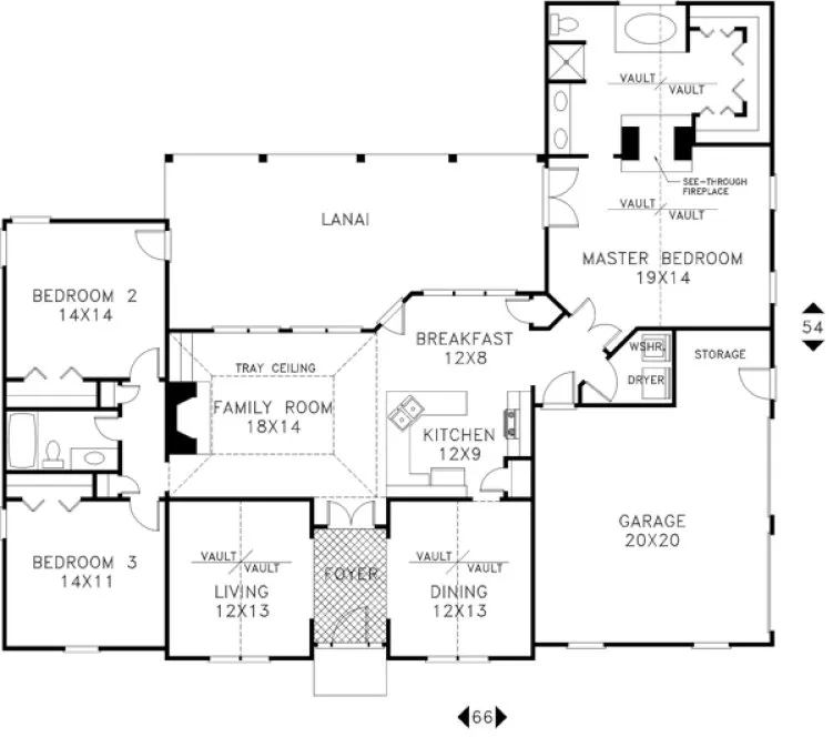 Main Floor Plan for House Plan #270102