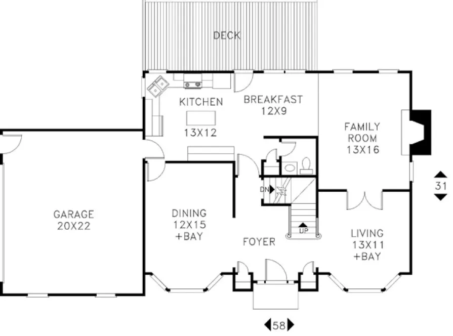 Main Floor Plan for House Plan #275102