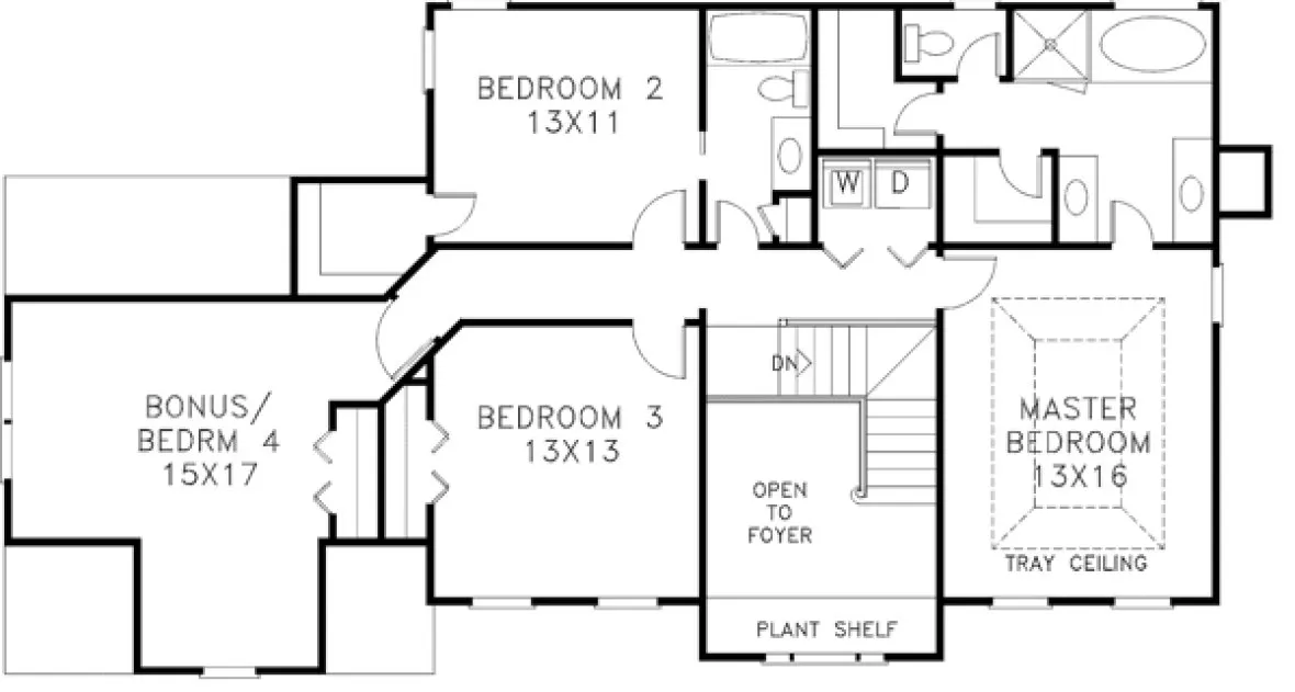 Second Floor Plan for House Plan #275102