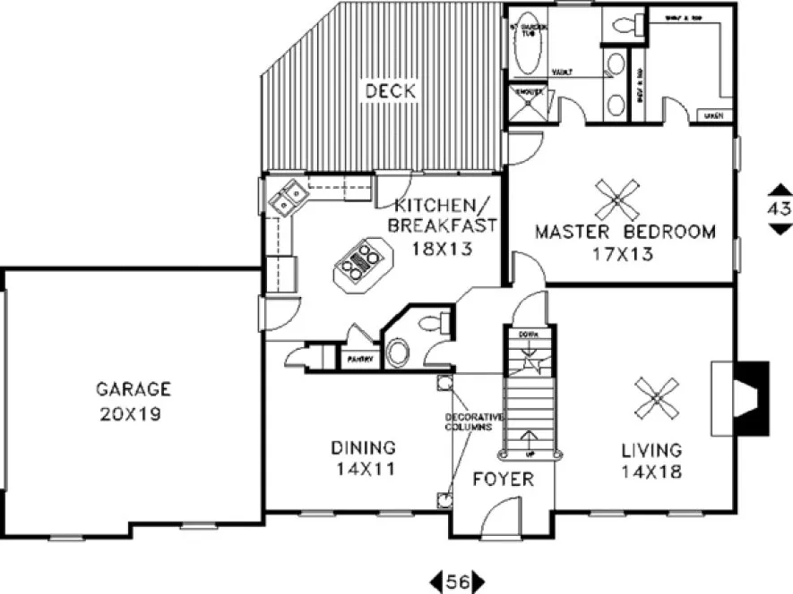 Main Floor Plan for House Plan #277102