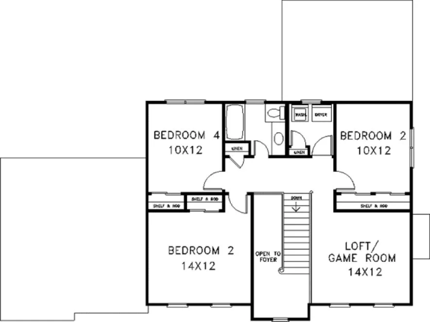 Second Floor Plan for House Plan #277102