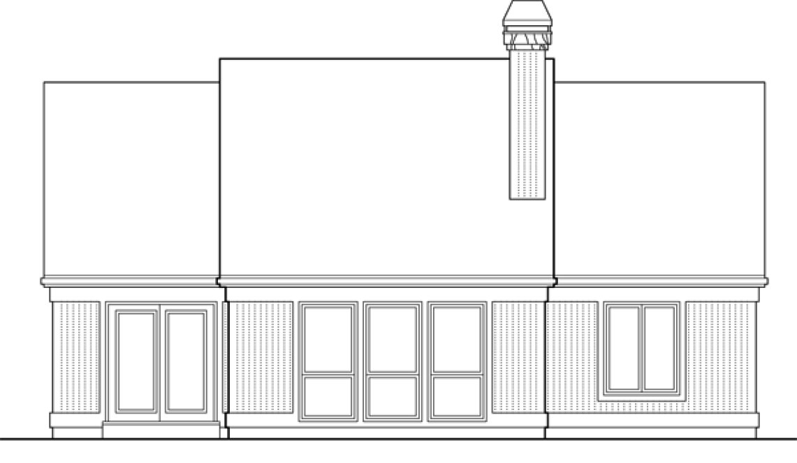 Rear Elevation for House Plan #321311