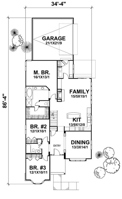 Main Floor Plan for House Plan #297102