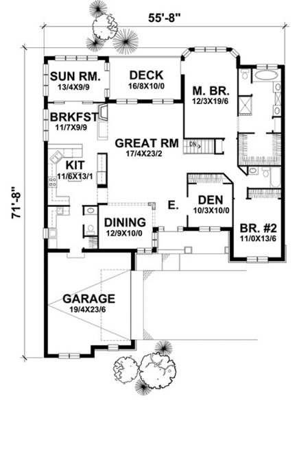 Main Floor Plan for House Plan #292202