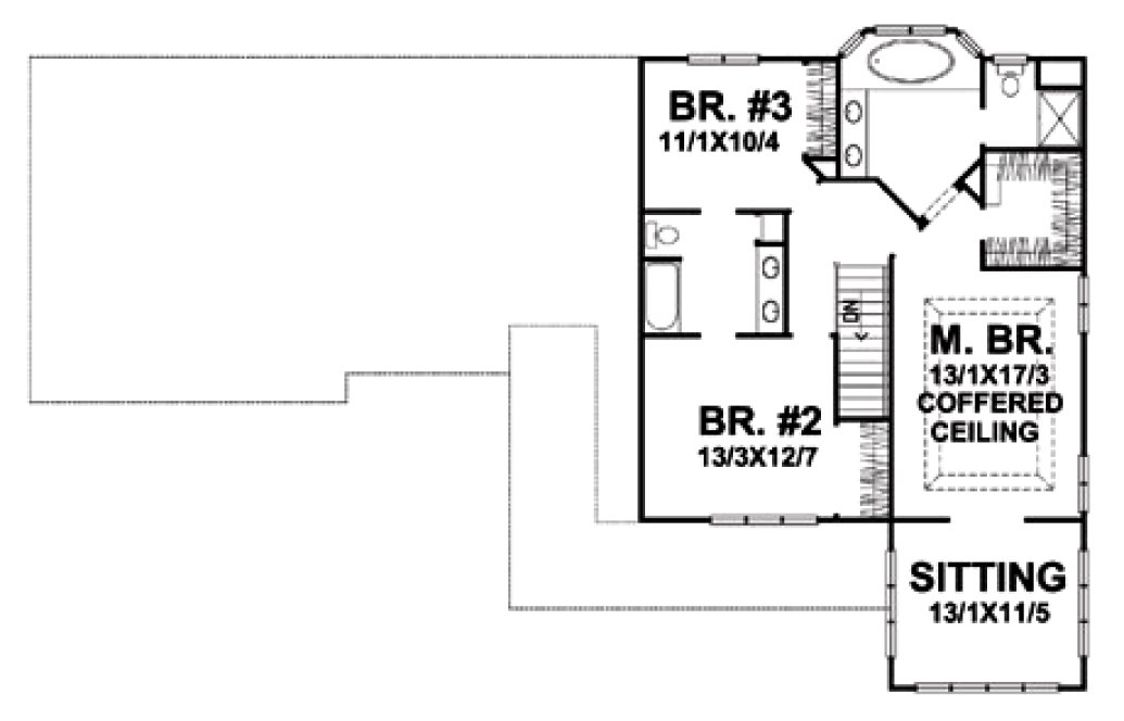 Second Floor Plan for House Plan #294202