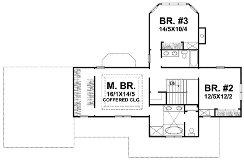 Second Floor Plan for House Plan #295222