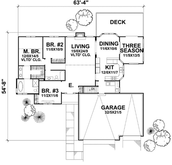 Main Floor Plan for House Plan #296202