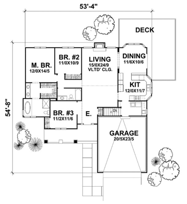 Main Floor Plan for House Plan #298202