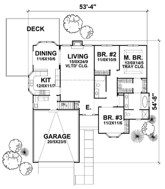 Main Floor Plan for House Plan #299202