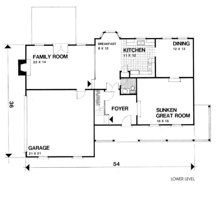 Main Floor Plan for House Plan #276112