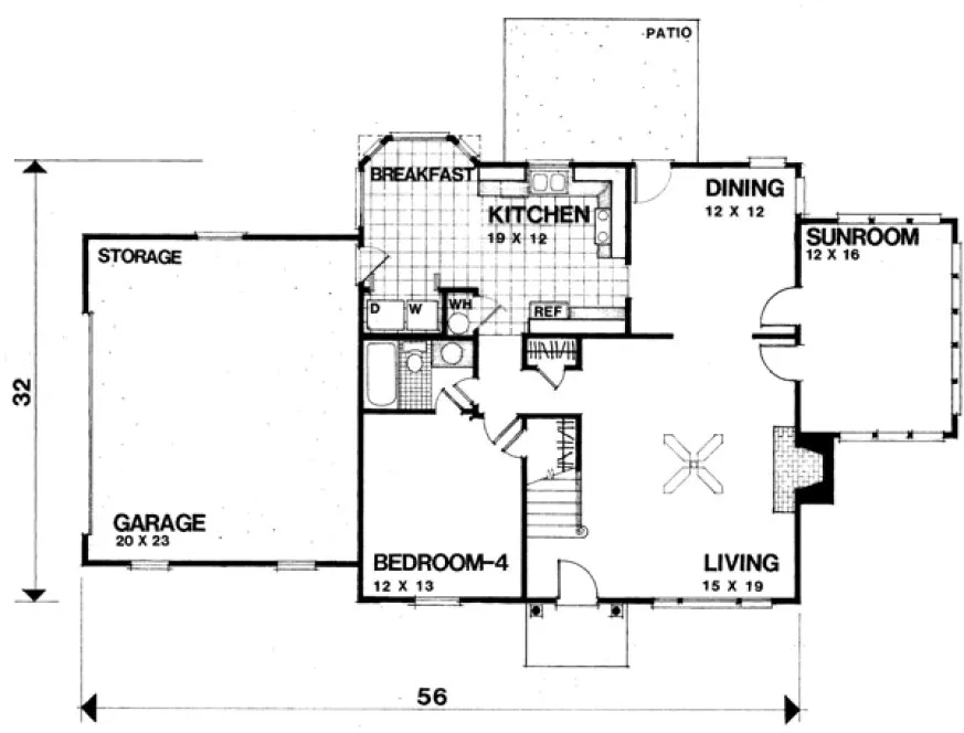 Main Floor Plan for House Plan #273022
