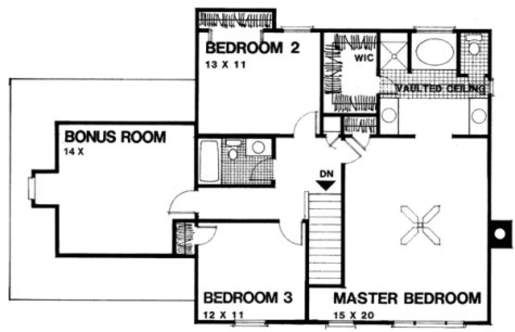 Second Floor Plan for House Plan #273022