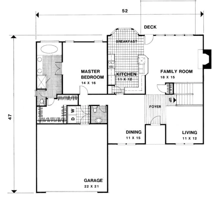 Main Floor Plan for House Plan #274022