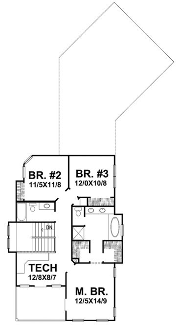 Second Floor Plan for House Plan #291302