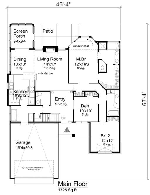 Main Floor Plan for House Plan #292302