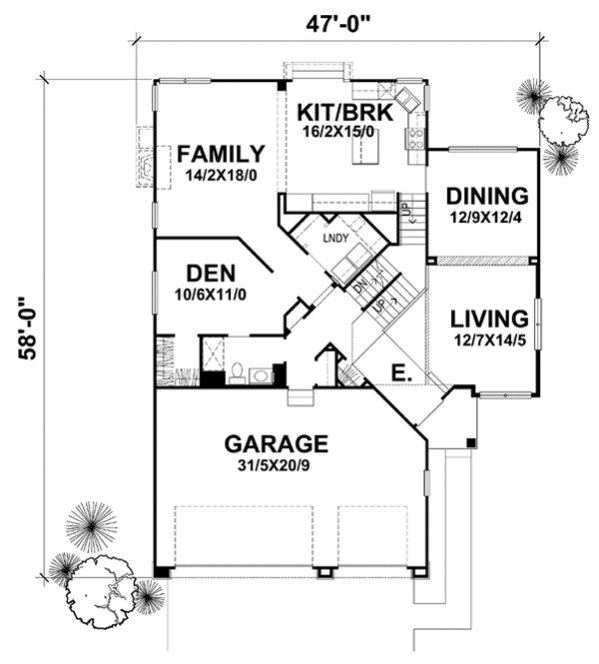 Main Floor Plan for House Plan #295302